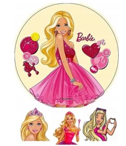 Essbar Barbie Fabel Prinzessin Tortenaufleger Torte Tortenbild Zuckerbild+ TEXT - Bild 1 von 2