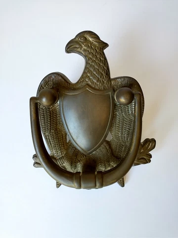 Vintage Brass Eagle w Shield Door Knocker & Hardware "The Hojnacki's" Heavy Cover