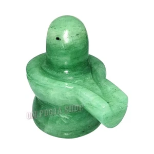 Shivling in Light Green Aventurine Gemstone natural Stone Shiva Lingam Ompoojash - Picture 1 of 5
