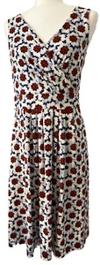 Vestido envolvente sintético Lands End para mujer sin mangas con flores talla mediana NUEVO - Imagen 1 de 7