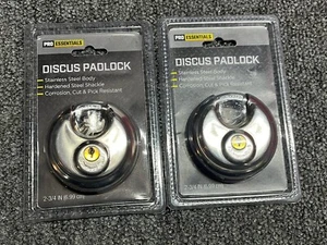 LOT Of 2 PRO ESSENTIALS discus padlock 2 3/4 Inches New - Picture 1 of 4