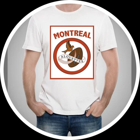 CFL Vintage 1950's Montreal Alouettes Logo White T Shirt 100% Cotton Men sz XL Cover