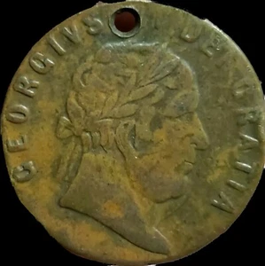 1768 Great Britain Spade Guinea Gaming Token. Holed . Scarce - Picture 1 of 2