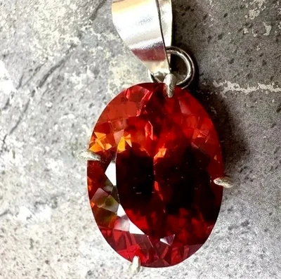 Natürlich Zertifiziert Orange Saphir 32.58 Karat Lose Edelstein 925 Silber - Bild 1 von 4