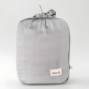 NEW Allswell Soft & Silky VISCOSE BAMBOO SATEEN 4 PC SHEET SET GRAY/GREEN FULL - Picture 1 of 6