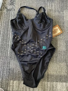 Harley-Davidson Black French Cut Adjust SMALL Underwire Black One Piece Suit New - Picture 1 of 5