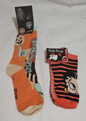 Calcetines Disney Pesadilla Antes de Navidad y Betty Boop Halloween Talla 9-11 Nuevos Foto 1 de 4