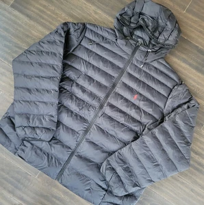 Polo Ralph Lauren Herren verstaubare gefütterte Jacke mit Kapuze schwarz Big & Tall 4XLT - Bild 1 von 11