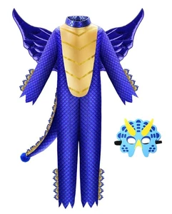 Blue Dragon Costume for Kids with Wings, Tail, and Mask, Halloween Dress-Up P... - Picture 1 of 7