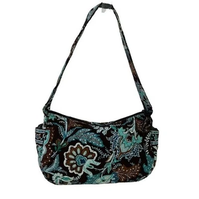 Vera Bradley Java синий женщин маленький Дамская сумка выстеганная цветочный Y2K сумочка сумка с короткими ручками - Изображение 1 из 4