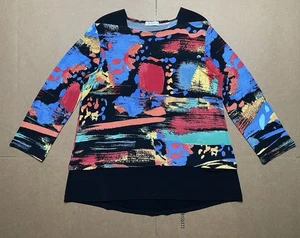 Jess & Jane Women’s L  Paint Splatter Abstract Artsy Colorful Tunic Made In USA - Picture 1 of 7