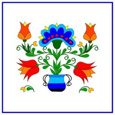 PA Dutch Hex # 13 Birds Heart Flowers 10 DMC Colors Counted Cross Stitch Pattern - Image 1 of 4