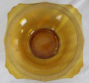 VINTAGE JUGENDSTIL BERNSTEIN GLAS 13,5" SCHALE/SCHALE EUC DH3417 - Bild 1 von 3