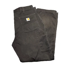 Carhartt Carpenter Pants Men’s 36x30 Black Workwear Outdoor B324 Faded Relaxed - Picture 1 of 12