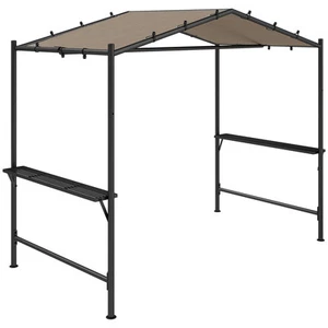 Grillpavillon 277 x 149 x 230 cm wasserdicht flammhemmend Gartenpavillon Khaki - Bild 1 von 9