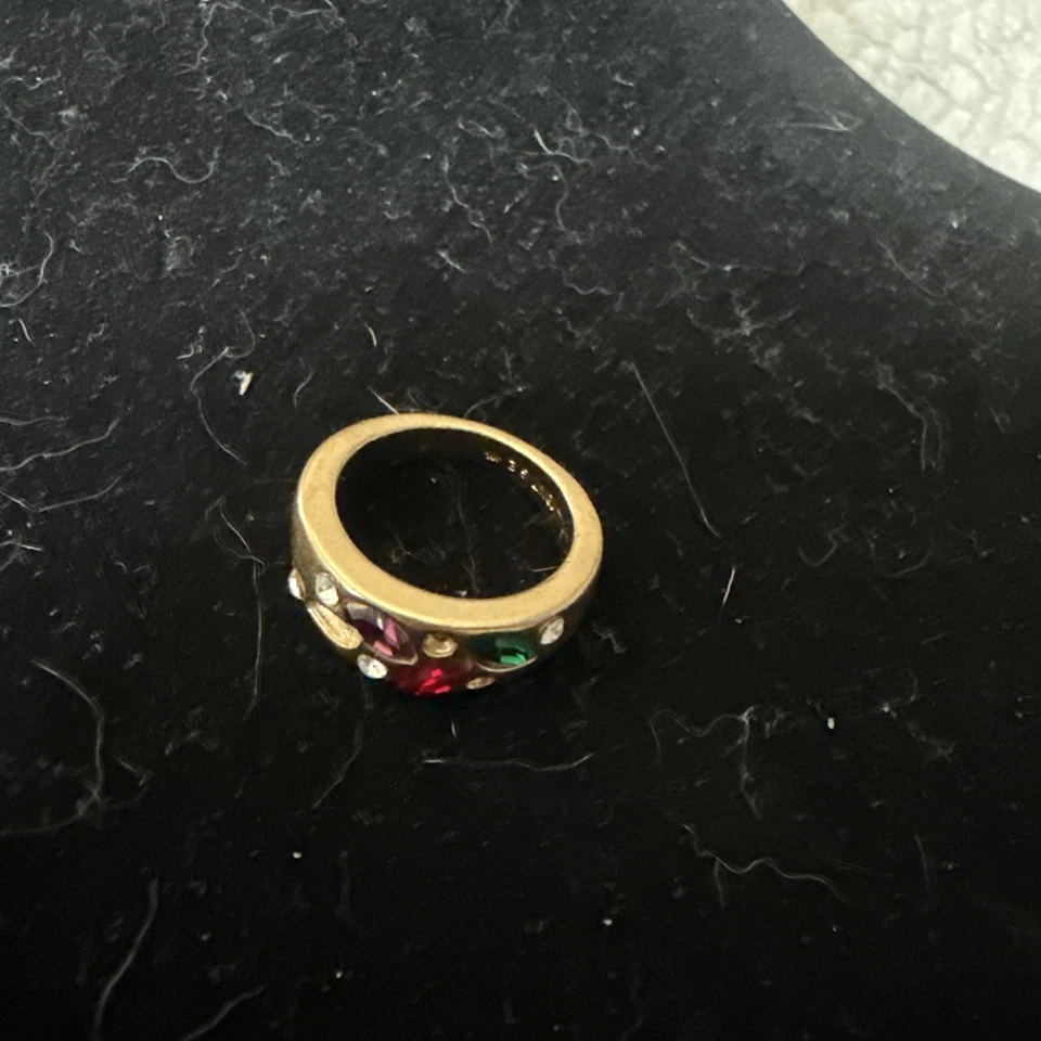 Anillo Chapado en Oro 18k Talla 6 Piedras Multicolor SELLADO  Foto 1 de 2