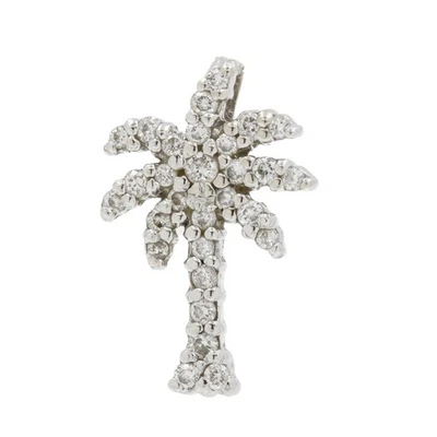Colgante Palmera Diamante Oro Blanco 18k Moneda Pequeños Tesoros Roberto #JB495-5 Foto 1 de 4
