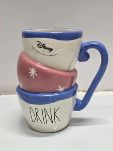 RAE DUNN Disney Alice Wonderland DRINK Stacked Tea Cups coffee Mug NEW - Picture 1 of 5