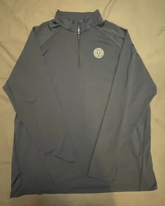 Disney Cruise Line Sweater Mens XL Blue Quarter Zip Mickey Pullover UPF Light - Picture 1 of 6