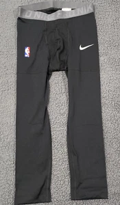 Nike Pro NBA Player Issue Medium Tall 3/4 Tights Pants Dri-FIT Black AT9764-010 - Picture 1 of 3