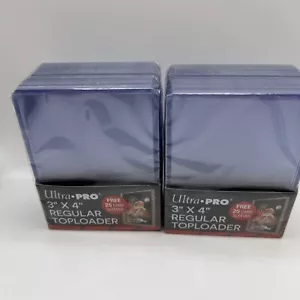 Ultra Pro 3X4 Regular Toploaders 35pt 2 Packs of 25 WITH Card Sleeves included - Picture 1 of 3
