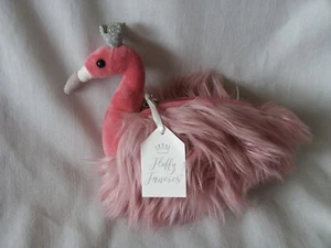 Jellycat flauschige ausgefallene Flamingo Geldbörse 7,5 Zoll Reißverschluss Plüsch Neu mit Etikett - Bild 1 von 9