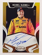 2018 Panini Certified Racing Signatures #CS-MM Michael McDowell Gold Auto #16/25