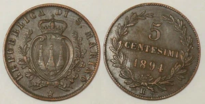 1 Piece Of 5 Cents In Bronze 1894 R San Marino (002) - Picture 1 of 1