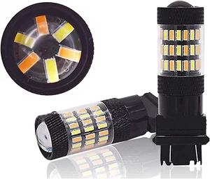 7443 7444 60SMD Switchback LED Bulb, Dual Color Amber Yellow Turn Signal Lights - Picture 1 of 8