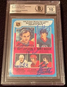 1979-80 O-Pee-Chee GWG Signed Leaders Card #7 LaFleur Bossy Trottier  Beckett 10 - Picture 1 of 2