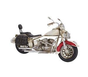 Modellino in latta di una moto custom stile Harley davidson da collezione ferro