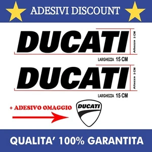 KIT 2 Adesivi SERBATOIO DUCATI MONSTER Moto Auto Scooter Decal Sticker + OMAGGIO - Foto 1 di 3