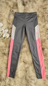 NIKE Girl's Dri-FIT Trophy Tight Fit Leggings DJ0687 Gray & Pink - Girls Large  - Picture 1 of 6