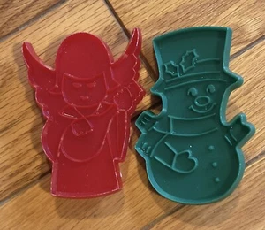 Yuletide Enterprises Cookie Cutters Angel Snowman 3.5 Inch Lot Of 2~ Holiday - Picture 1 of 2