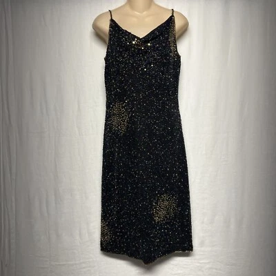 VTG Y2K Papell Boutique Evening Dress Size 6 Rainbow All Over Beaded 100% Silk - Image 1 of 4