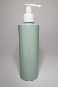 500ml Sage Green Cylindrical PET Plastic Bottle & White Lotion Pump ANY AMOUNT - Picture 1 of 1