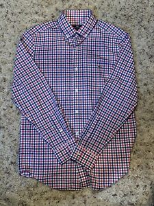 Vineyard Vines Mens Small Classic Fit Tucker Shirt Red/White/Blue With Whale