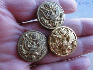 Vintage US Army Military Buttons 7/8" set of 3 Great Seal Waterbury Button Conn - Picture 1 of 3