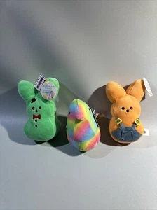 Peeps Just Born Plush Marshmallow Scented Plush 6” Lot Bunny’s And Chick - Picture 1 of 3