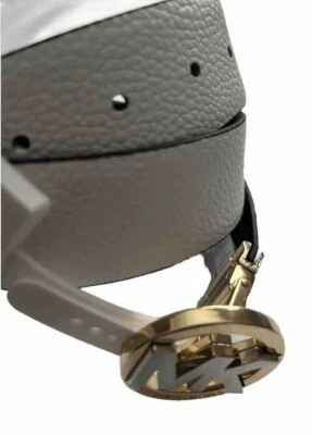 Hebilla de cinturón reversible con logotipo Michael Kors MK blanco/marrón para mujer talla M (39 pulgadas) Foto 1 de 4