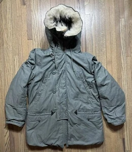 VTG US Military Extreme Cold Weather Jacket Men’s Small Type N-3B Parka Hood Fur - Picture 1 of 23