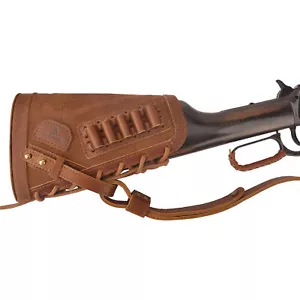 Copertura guscio buttstock fucile in pelle senza foratura per .308 .30-30 .22LR .357 - Foto 1 di 71