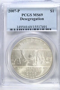 2007 P Desegregation- Little Rock HS -PCGS MS69 Modern Commem Silver Dollar - Picture 1 of 2
