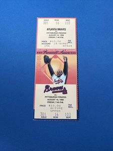 Andruw Jones 1st Career Homerun Full signed ticket 8/16/96 Braves First HR - Picture 1 of 2