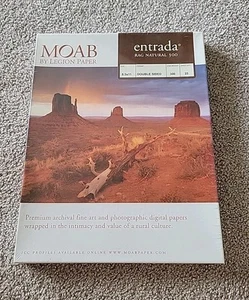 Moab R08-ERN300851125 Entrada Rag Natural 300 Paper, 8.5X11", 25 Sheets, SEALED - Afbeelding 1 van 3