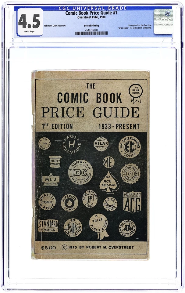 Guía de precios Overstreet #1 segunda impresión CGC 4,5 1970 4549212001 Foto 1 de 2