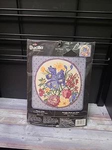 New Bucilla Iris Floral Needlepoint Kit 4869 16" x 16"  - Picture 1 of 5
