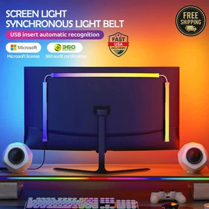 Sync RGB Gaming Monitor LED Strip Light 34" Screen Backlight USB Ambient Kit - Picture 1 of 14