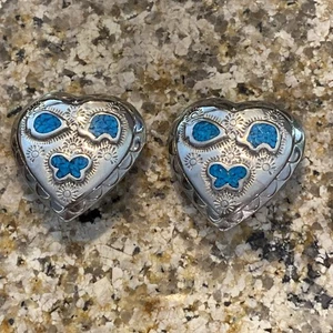 Trifari TM Southwestern Türkis Glas Figur Elefant Fisch Schmetterling Ohrring - Bild 1 von 7