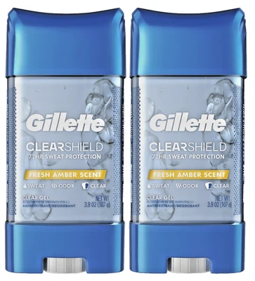 Gillette Clear Gel, Antiperspirant & Deodorant Fresh Amber Scent 3.8oz 2 PACK - Image 1 of 3